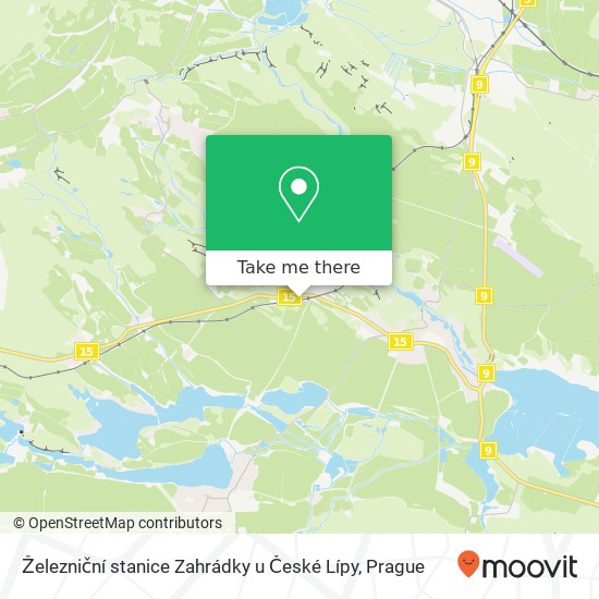 Železniční stanice Zahrádky u České Lípy map