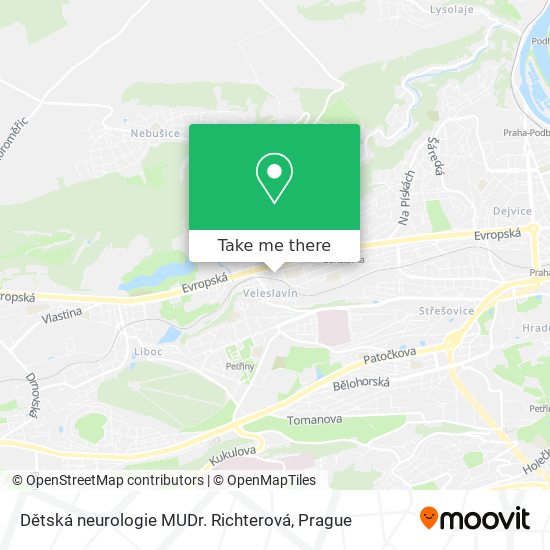 Dětská neurologie MUDr. Richterová map