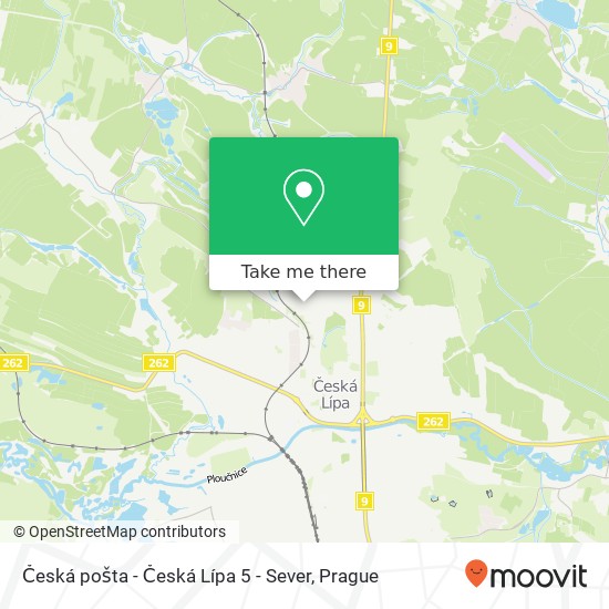 Česká pošta - Česká Lípa 5 - Sever map
