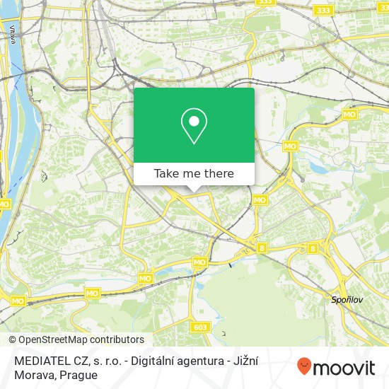 Карта MEDIATEL CZ, s. r.o. - Digitální agentura - Jižní Morava