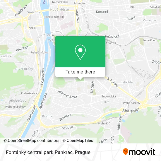 Карта Fontánky central park Pankrác