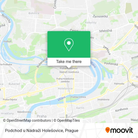 Карта Podchod u Nádraží Holešovice