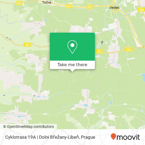 Cyklotrasa 19A | Dolní Břežany-Libeň map