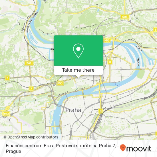 Finanční centrum Era a Poštovní spořitelna Praha 7 map