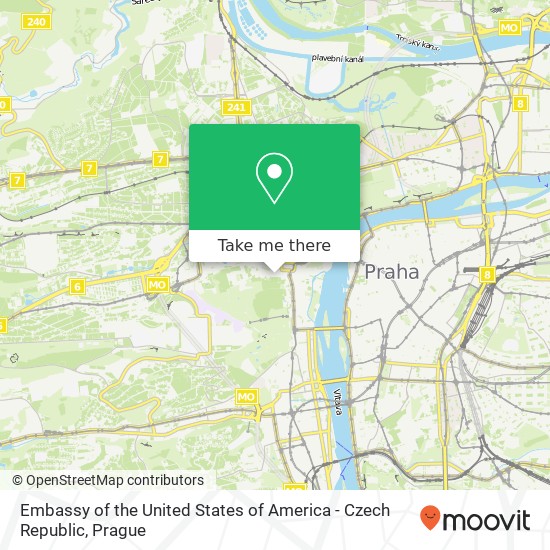 Embassy of the United States of America - Czech Republic map