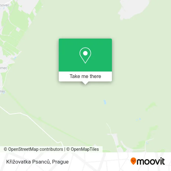 Křižovatka Psanců map