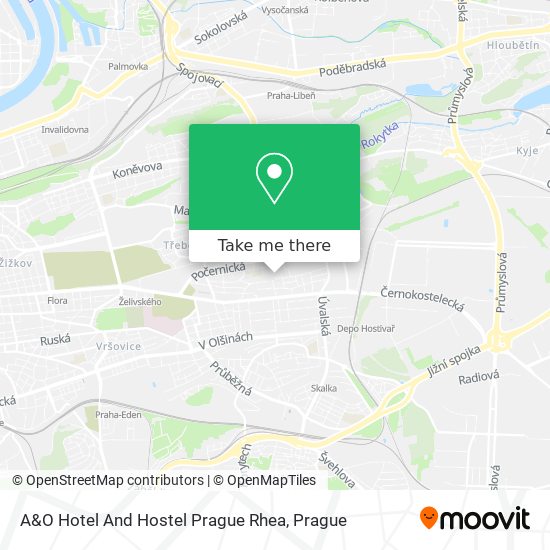 A&O Hotel And Hostel Prague Rhea map