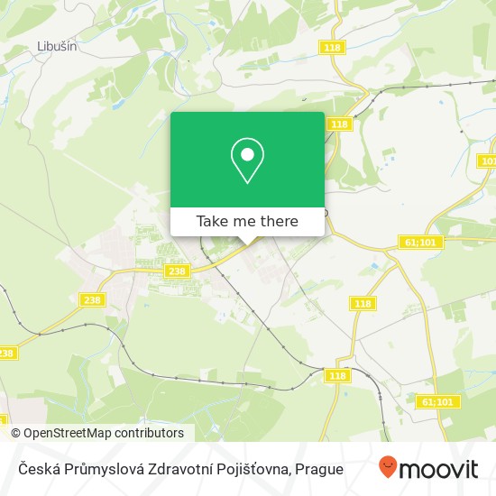 Česká Průmyslová Zdravotní Pojišťovna map