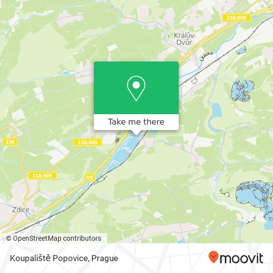 Карта Koupaliště Popovice