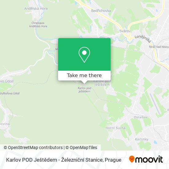 Karlov POD Ještědem - Železniční Stanice map