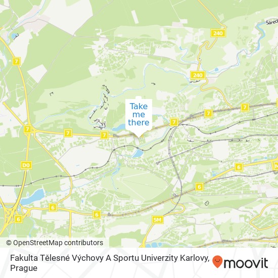 Карта Fakulta Tělesné Výchovy A Sportu Univerzity Karlovy