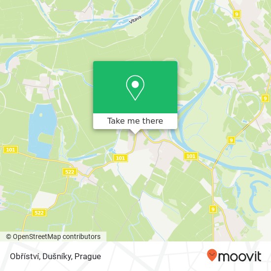 Obříství, Dušníky map