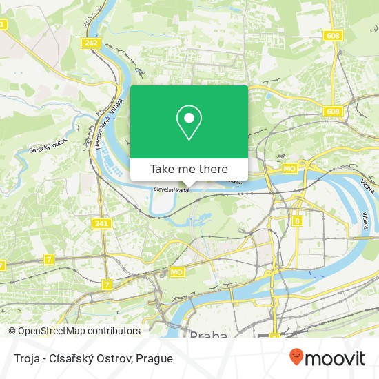 Troja - Císařský Ostrov map