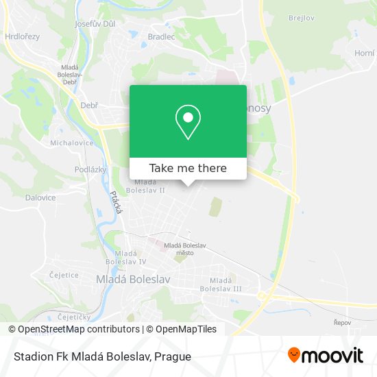 Stadion Fk Mladá Boleslav map