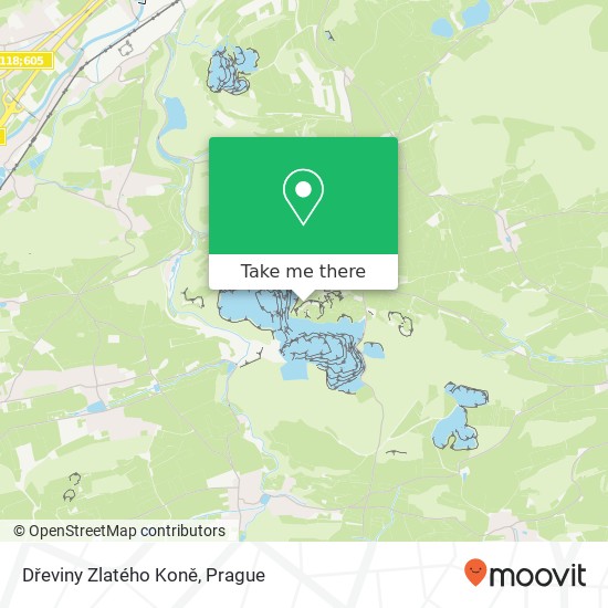 Dřeviny Zlatého Koně map