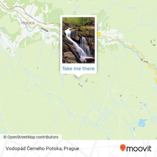 Vodopád Černého Potoka map