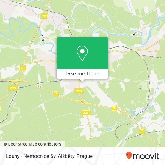 Louny - Nemocnice Sv. Alžběty map