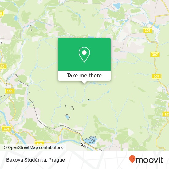 Baxova Studánka map