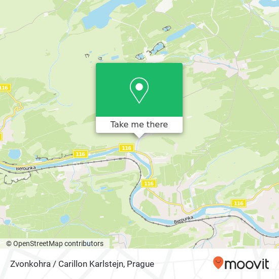 Zvonkohra / Carillon Karlstejn map