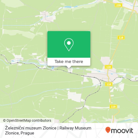 Карта Železniční muzeum Zlonice | Railway Museum Zlonice