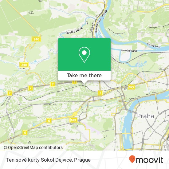 Tenisové kurty Sokol Dejvice map