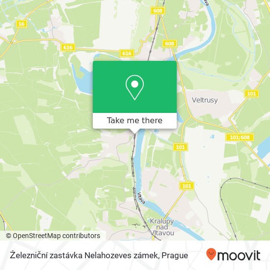 Železniční zastávka Nelahozeves zámek map