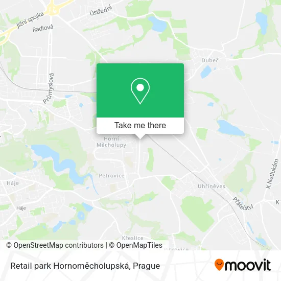 Карта Retail park Hornoměcholupská