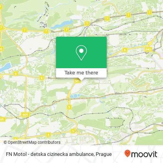 FN Motol - detska cizinecka ambulance map