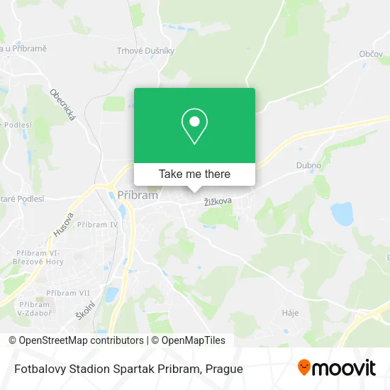 Карта Fotbalovy Stadion Spartak Pribram