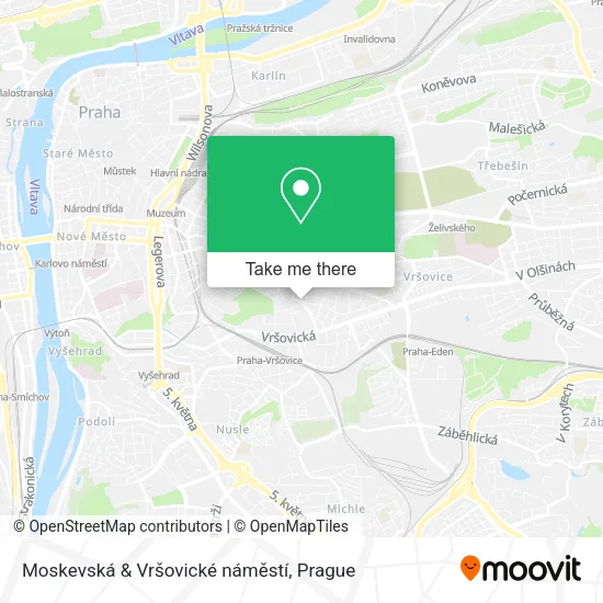 Moskevská & Vršovické náměstí map