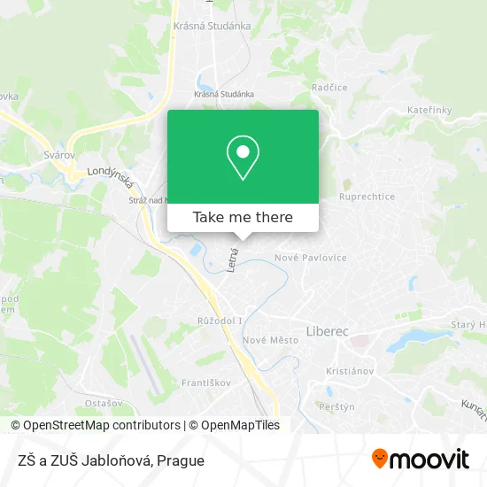 Карта ZŠ a ZUŠ Jabloňová