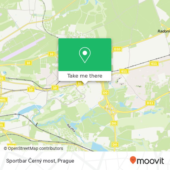 Sportbar Černý most map