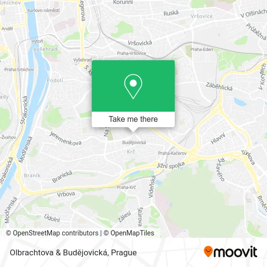 Карта Olbrachtova & Budějovická