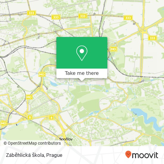 Záběhlická škola map