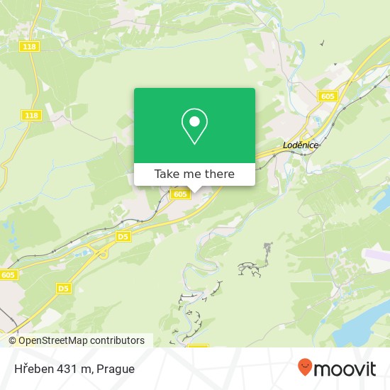 Hřeben 431 m map