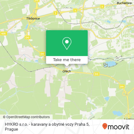 HYKRO s.r.o. - karavany a obytné vozy Praha 5 map