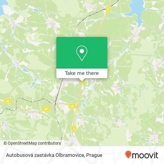 Карта Autobusová zastávka Olbramovice