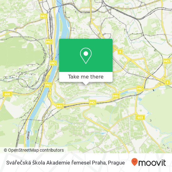Карта Svářečská škola Akademie řemesel Praha