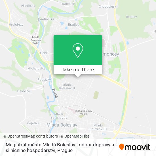 Magistrát města Mladá Boleslav - odbor dopravy a silničního hospodářství map