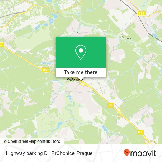 Highway parking D1 Průhonice map