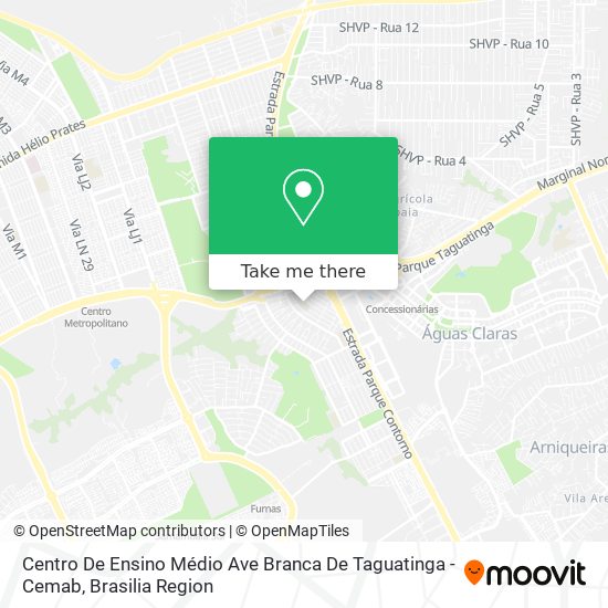 Mapa Centro De Ensino Médio Ave Branca De Taguatinga - Cemab