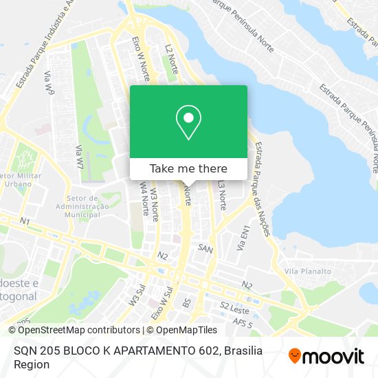 SQN 205 BLOCO K APARTAMENTO 602 map