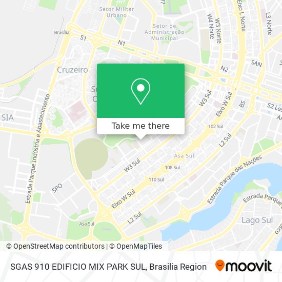 SGAS 910 EDIFICIO MIX PARK SUL map