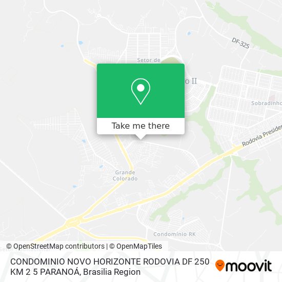 CONDOMINIO NOVO HORIZONTE RODOVIA DF 250 KM 2 5 PARANOÁ map