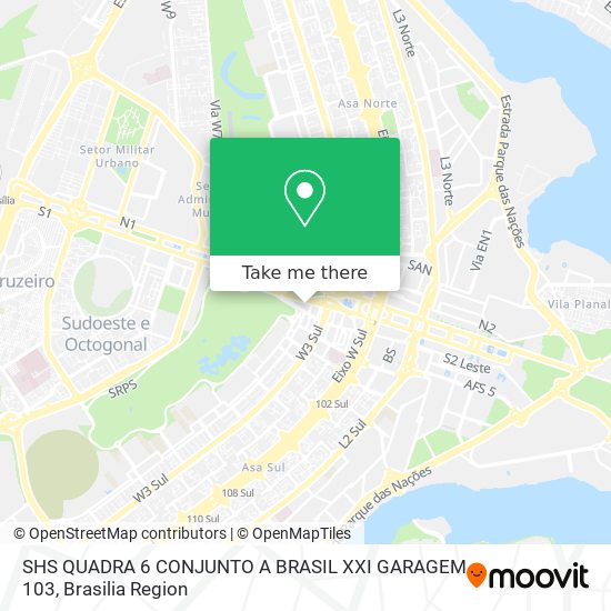SHS QUADRA 6 CONJUNTO A   BRASIL XXI   GARAGEM 103 map