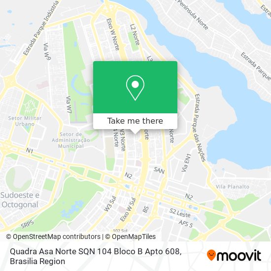 Quadra Asa Norte SQN 104 Bloco B   Apto 608 map