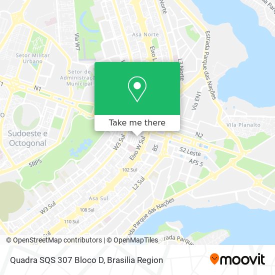 Quadra SQS 307 Bloco D map