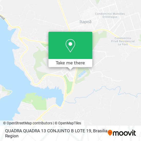QUADRA QUADRA 13 CONJUNTO B LOTE 19 map