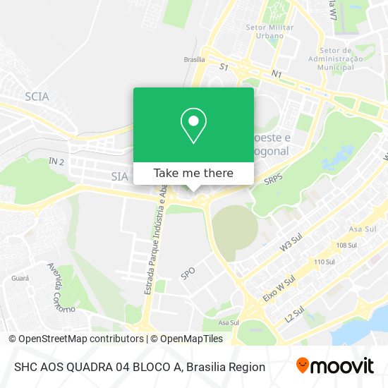 SHC AOS QUADRA 04 BLOCO A map