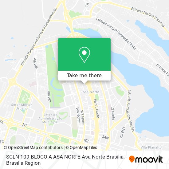 SCLN 109 BLOCO A  ASA NORTE  Asa Norte  Brasília map